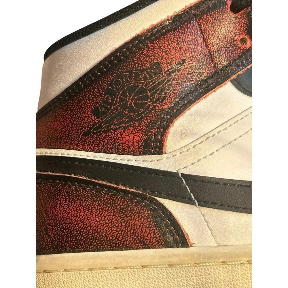 Nike Air Jordan 1 Mid 'Wear-Away Chicago' Size 8.0 Men's/ 9.5 Women's Authentic